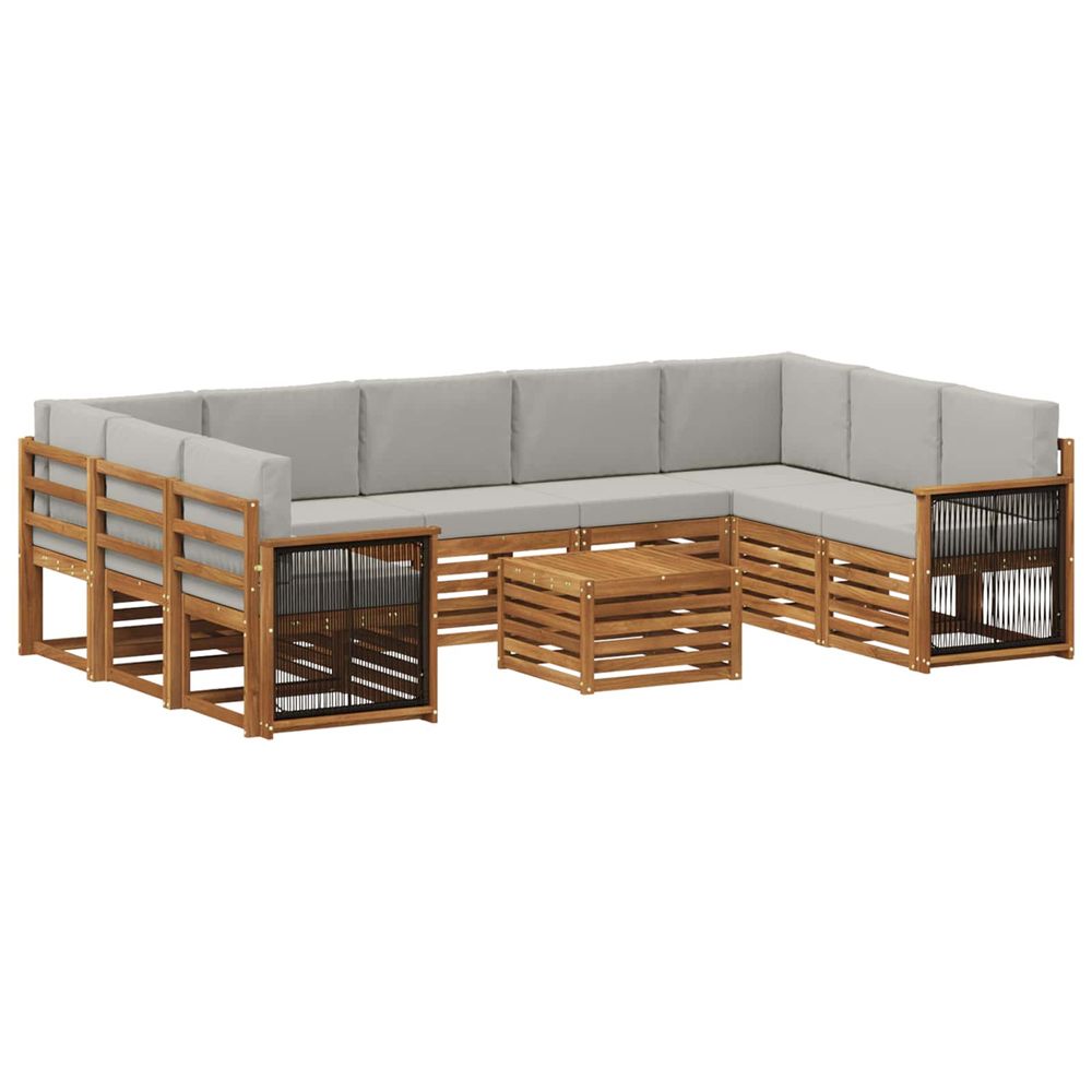 Ensemble de canapés d'extérieur 10 pc naturel et gris clair