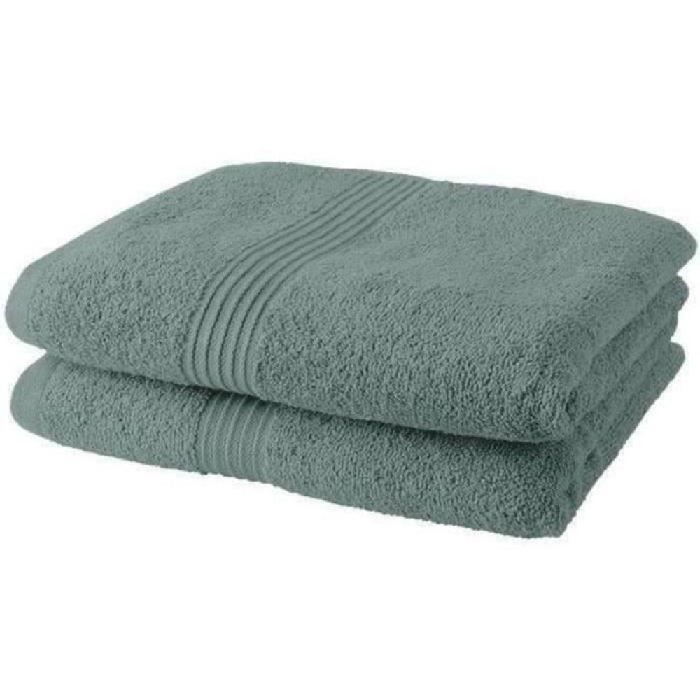 Lot de 2 serviettes de toilette 50x90 cm 100% coton - celadon