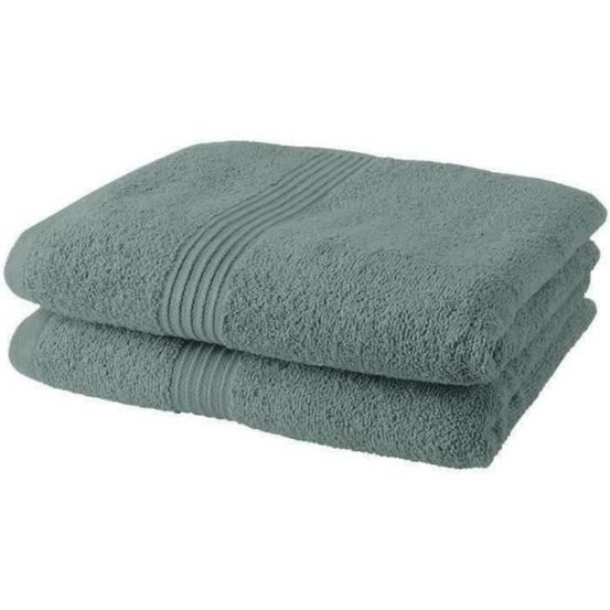 Lot de 2 serviettes de toilette 50x90 cm 100% coton - celadon