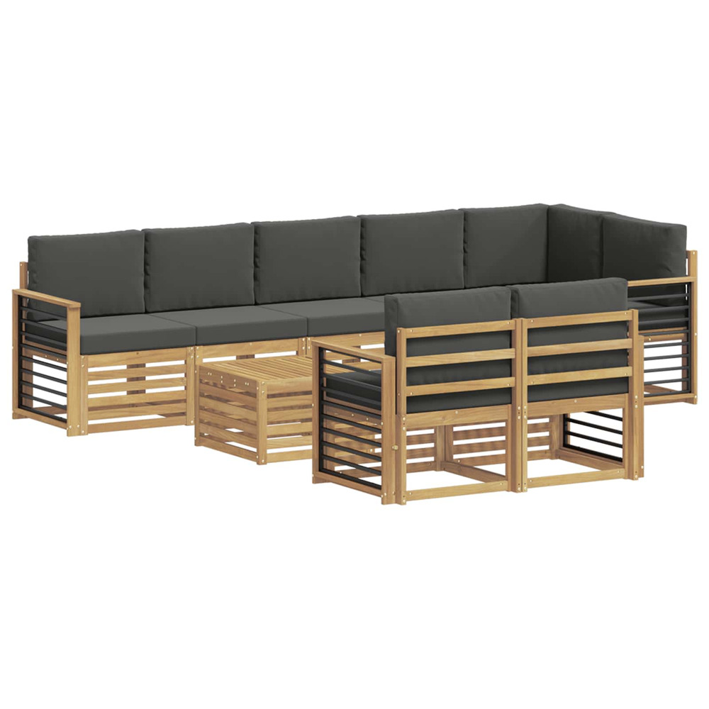 Ensemble de canapés d'extérieur 8 pcs blanc et anthracite