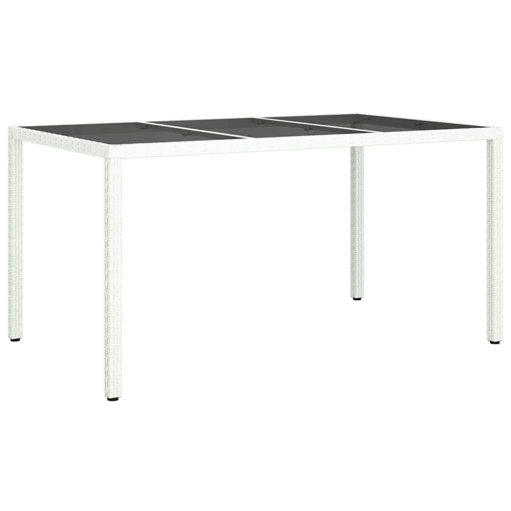 Table de jardin pour repas blanc 150 x 90 x 75 cm polyrotin