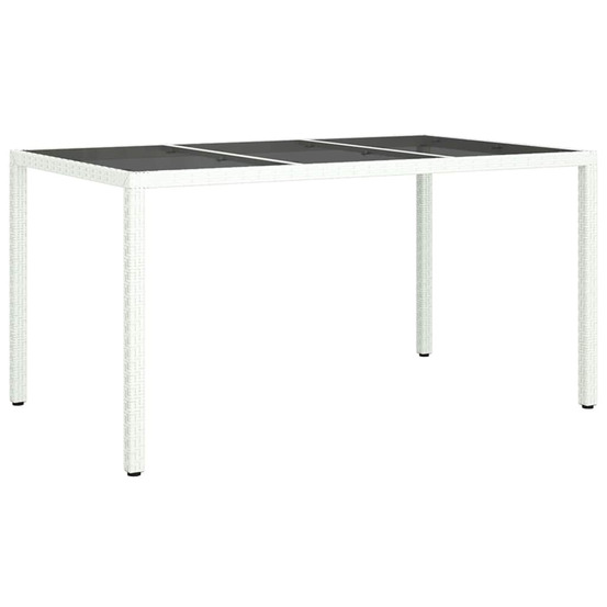 Table de jardin pour repas blanc 150 x 90 x 75 cm polyrotin