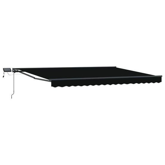 Cadre de store manuel avec leds noir et anthracite 4 × 3 m