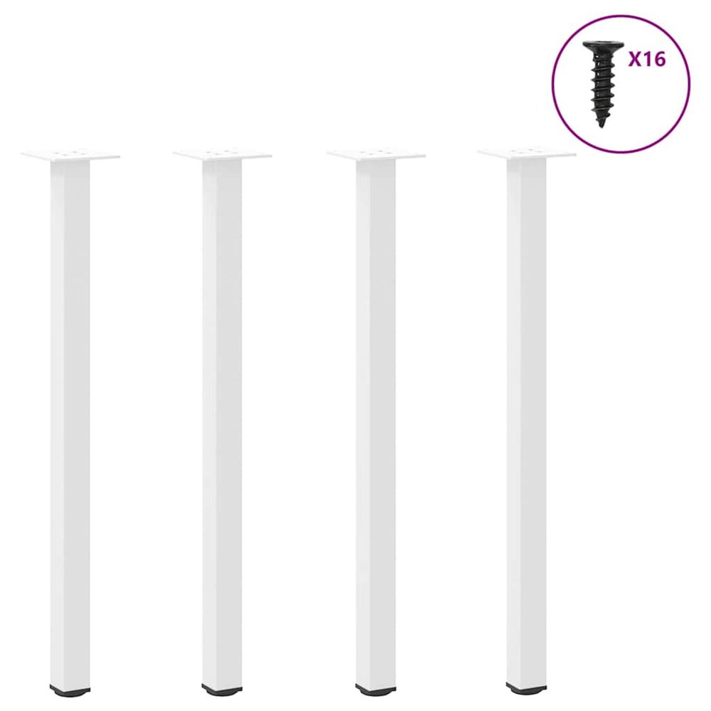 Pieds de table console 4 pièces blanc 72-74 cm acier