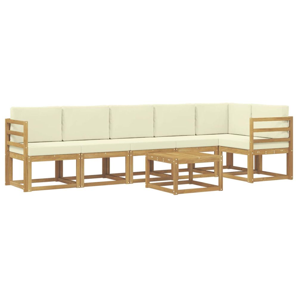 Ensemble de canapés d'extérieur 7 pc blanc et crème polyester