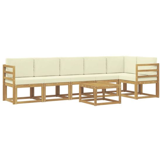Ensemble de canapés d'extérieur 7 pc blanc et crème polyester