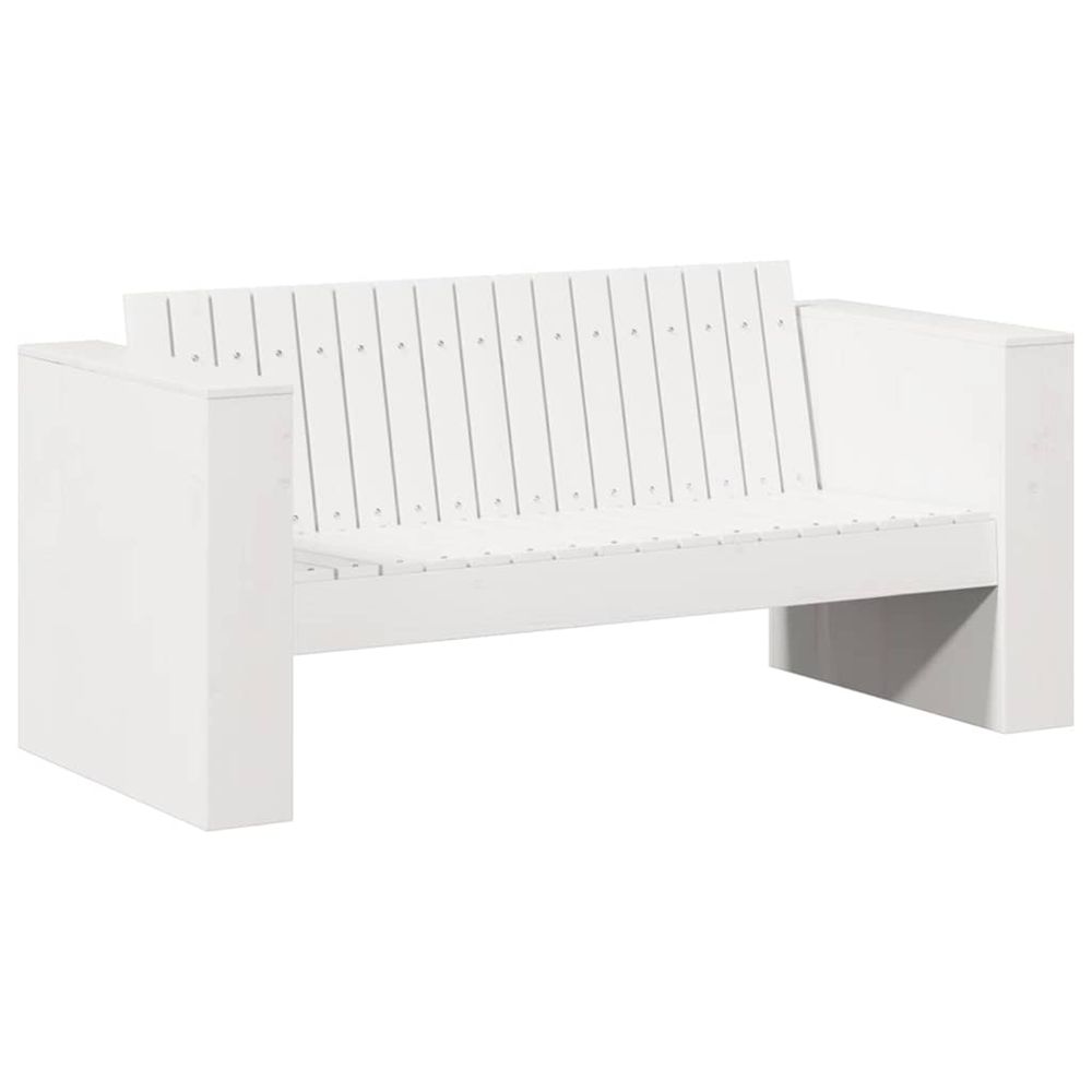 Canapé de jardin blanc 134 x 60 x 62 cm bois de pin massif