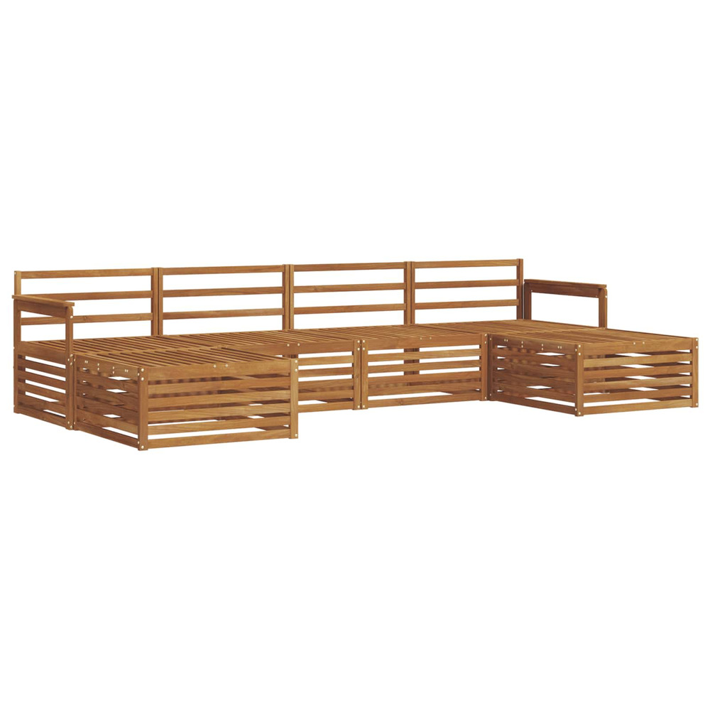 Ensembles de canapés 6 pcs naturel bois d'acacia massif