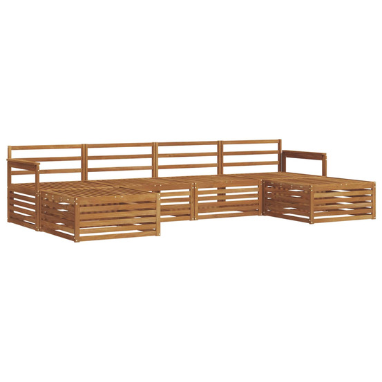 Ensembles de canapés 6 pcs naturel bois d'acacia massif