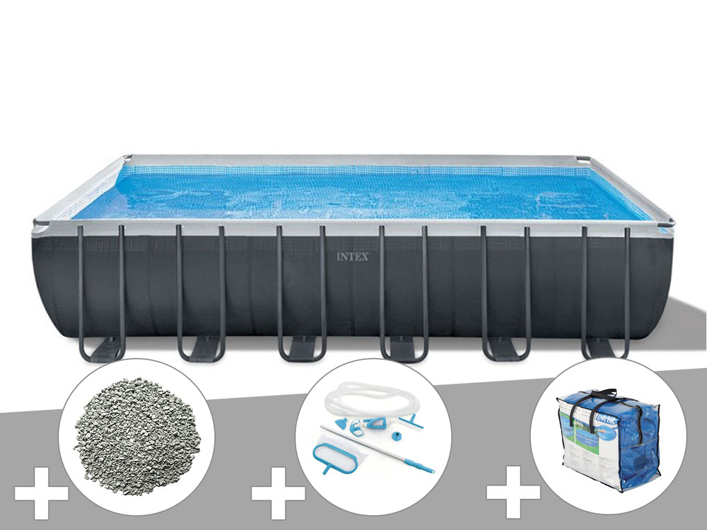 Kit piscine tubulaire ultra xtr frame rectangulaire 7,32 x 3,66 x 1,32 m + bâch
