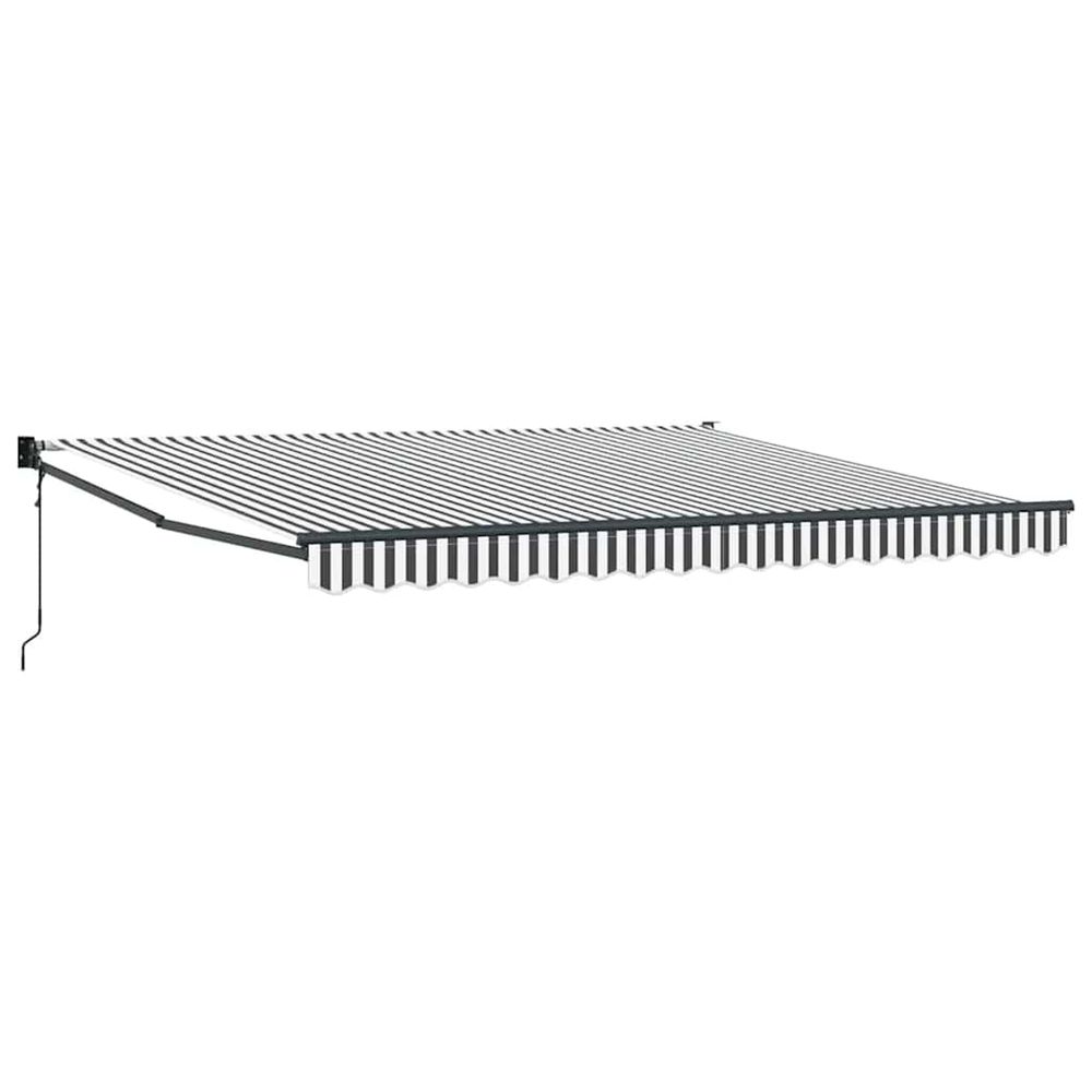 Auvent rétractable anthracite et blanc 4x3 m tissu et aluminium