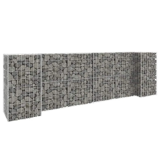 Jardinière à gabion en h fil d'acier 260x40x80 cm