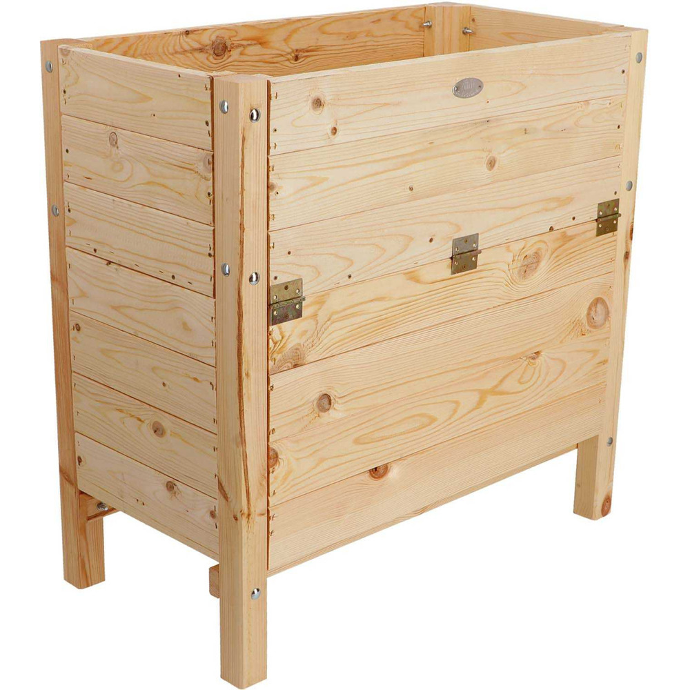 Carré potager avec espace de stockage en pin