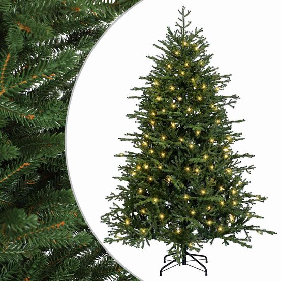 Sapin de noël artificiel à branches articulées 150 cm 150 led