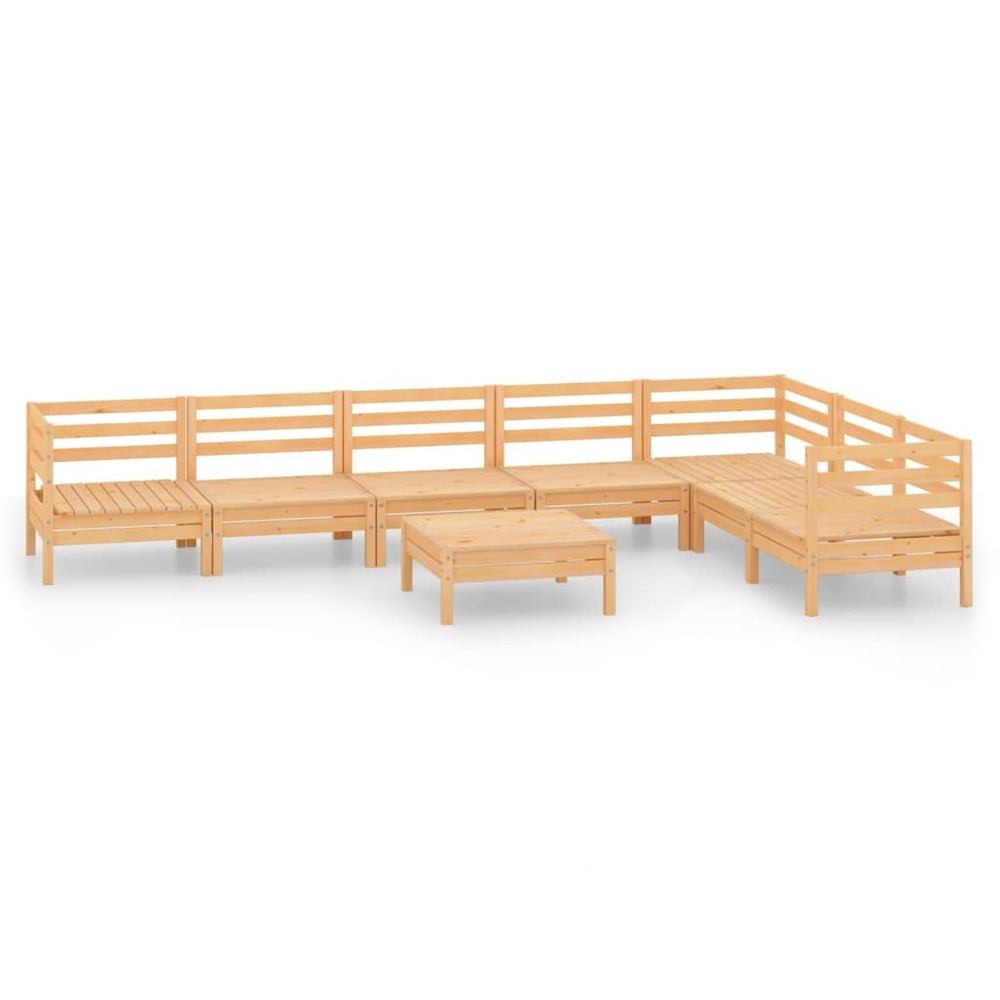 Salon de jardin meuble d'extérieur ensemble de mobilier 8 pièces bois de pin massif