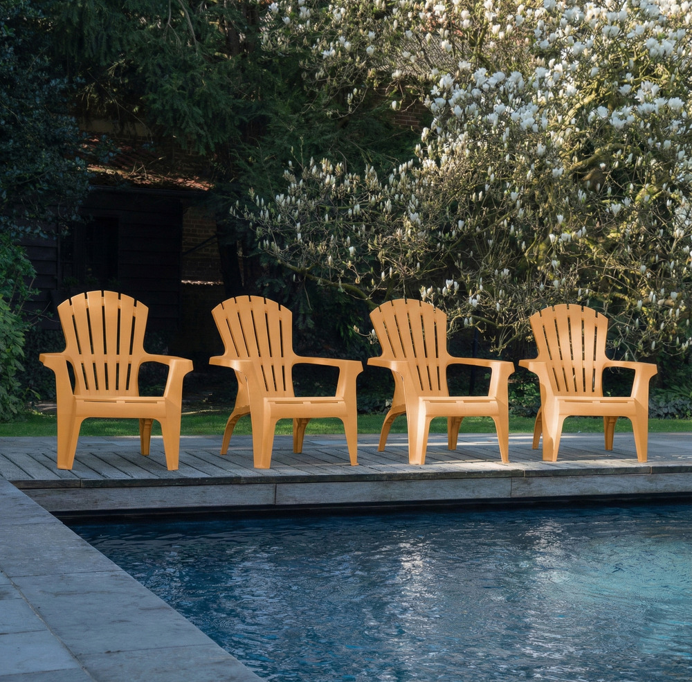 Lot de 4 fauteuils adirondack ocre