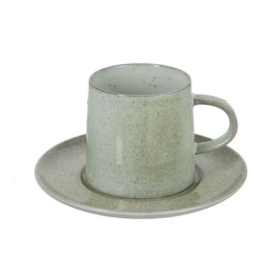 Ensemble tasse et sous-tasse eclaboussures céramique 15x8x8cm