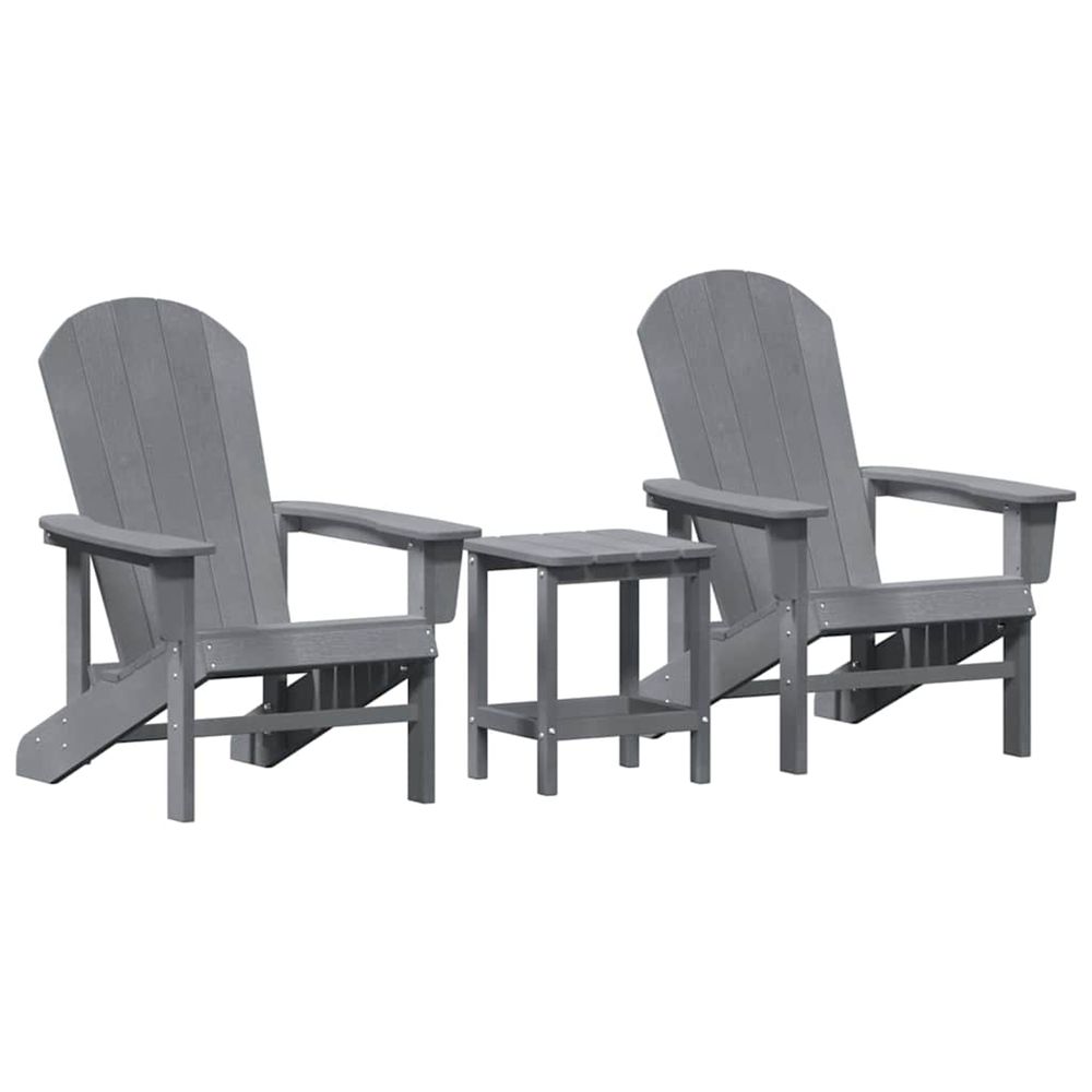 Chaise de jardin 3 pc gris clair polyéthylène