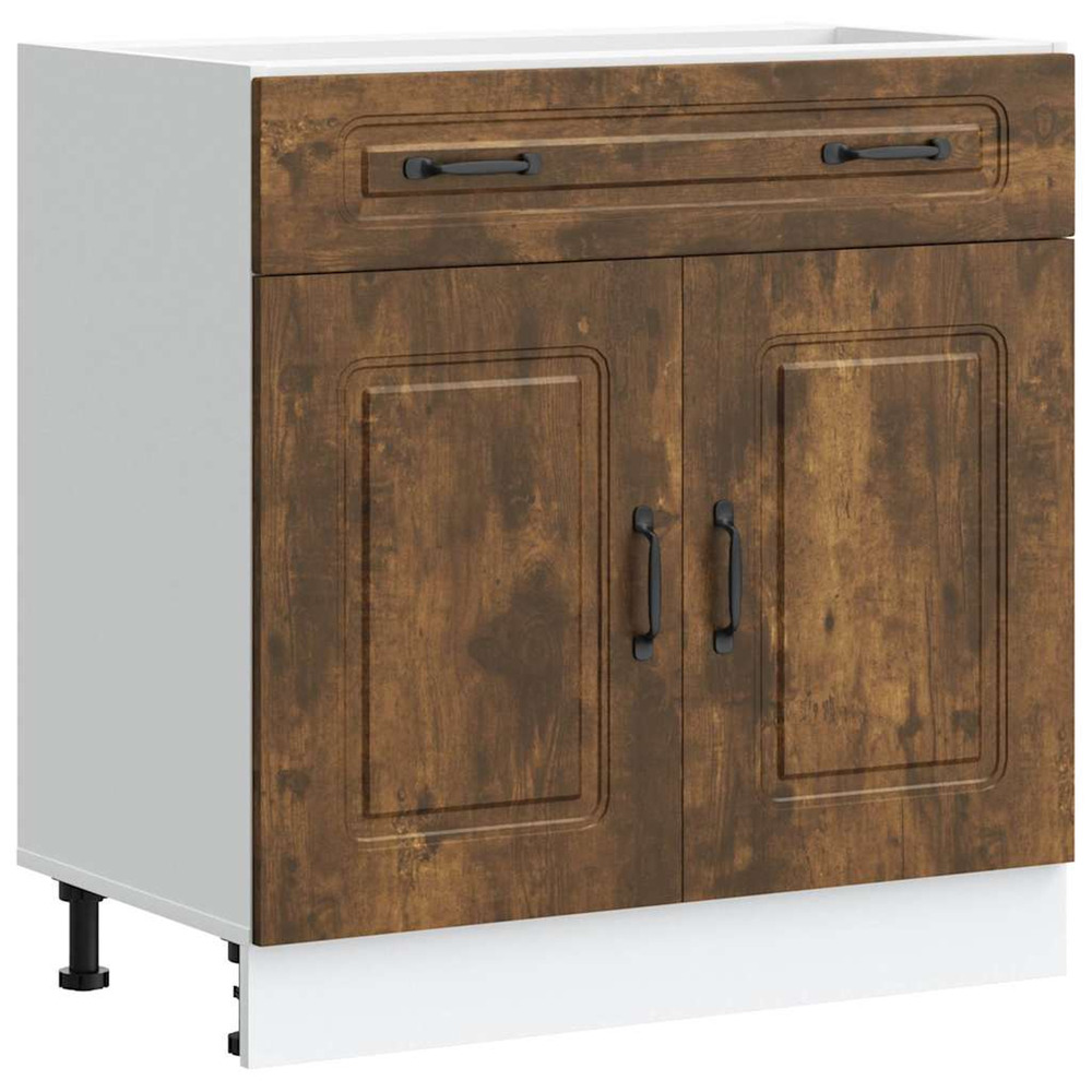 Armoire de cuisine kalmar chêne fumé bois d'ingénierie