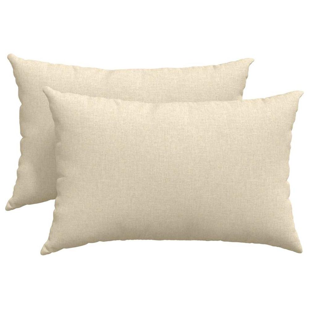 Coussins de canapé 2 pc tissu crème 60 x 40 cm