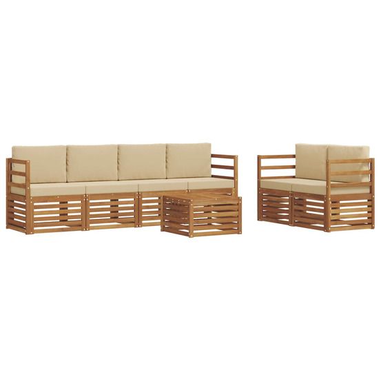 Ensemble de canapés d'extérieur 7 pc naturel et beige