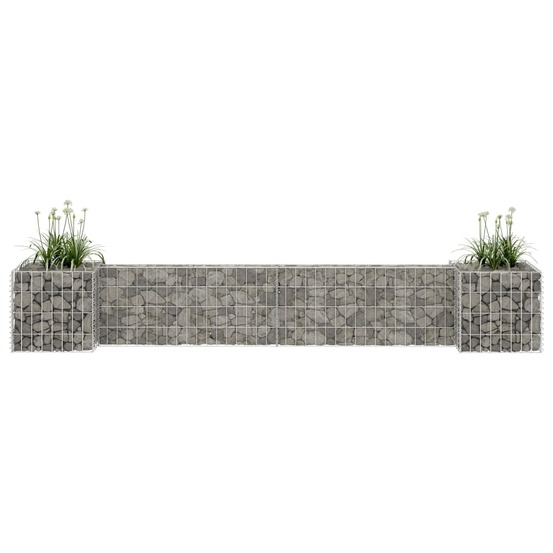 Jardinière à gabion en h fil d'acier 260x40x40 cm