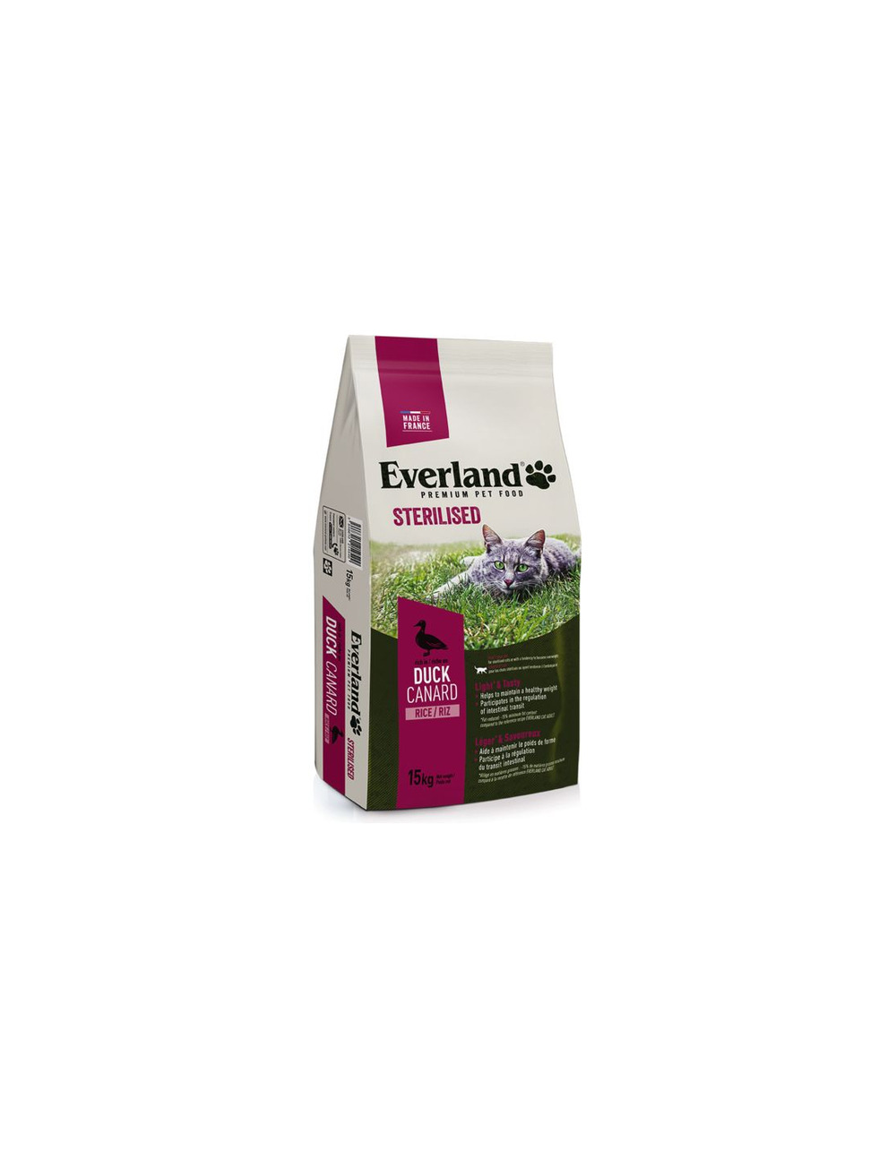 Croquettes chat stérilisé 15kg alimentation équilibrée pour chats stérilisés - everland