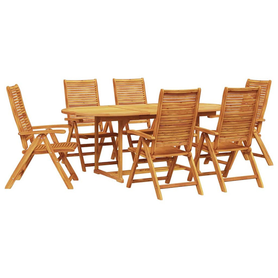 Ensemble de salle à manger pour jardin 7 pcs marron