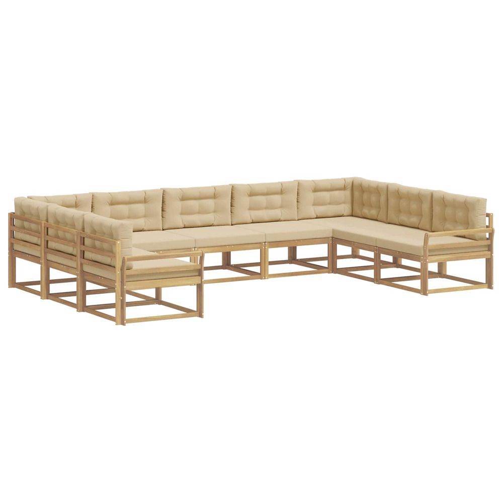 Ensemble de canapés d'extérieur 9 pc blanc et beige