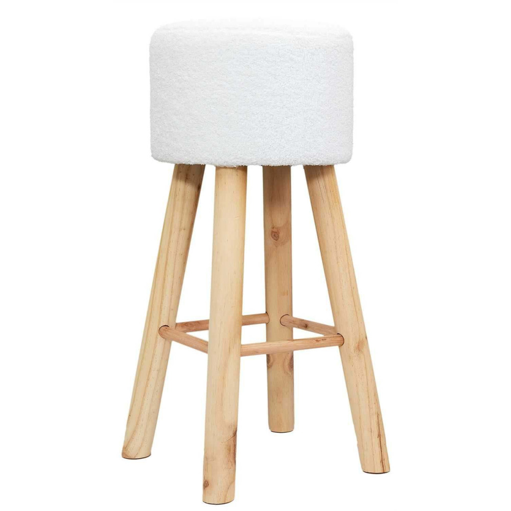 Tabouret de bar en tissu bouclette freya