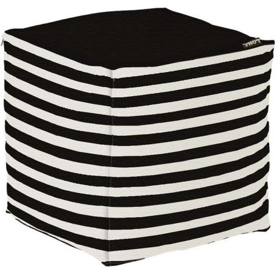 Pouf de jardin en coton 40 x 40 cm stripes