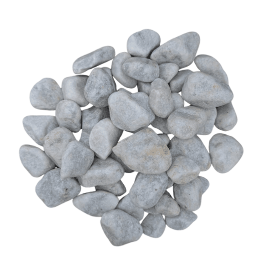 Galet marbre blanc 40/60 mm – big bag +/- 1,5t – 10 m²
