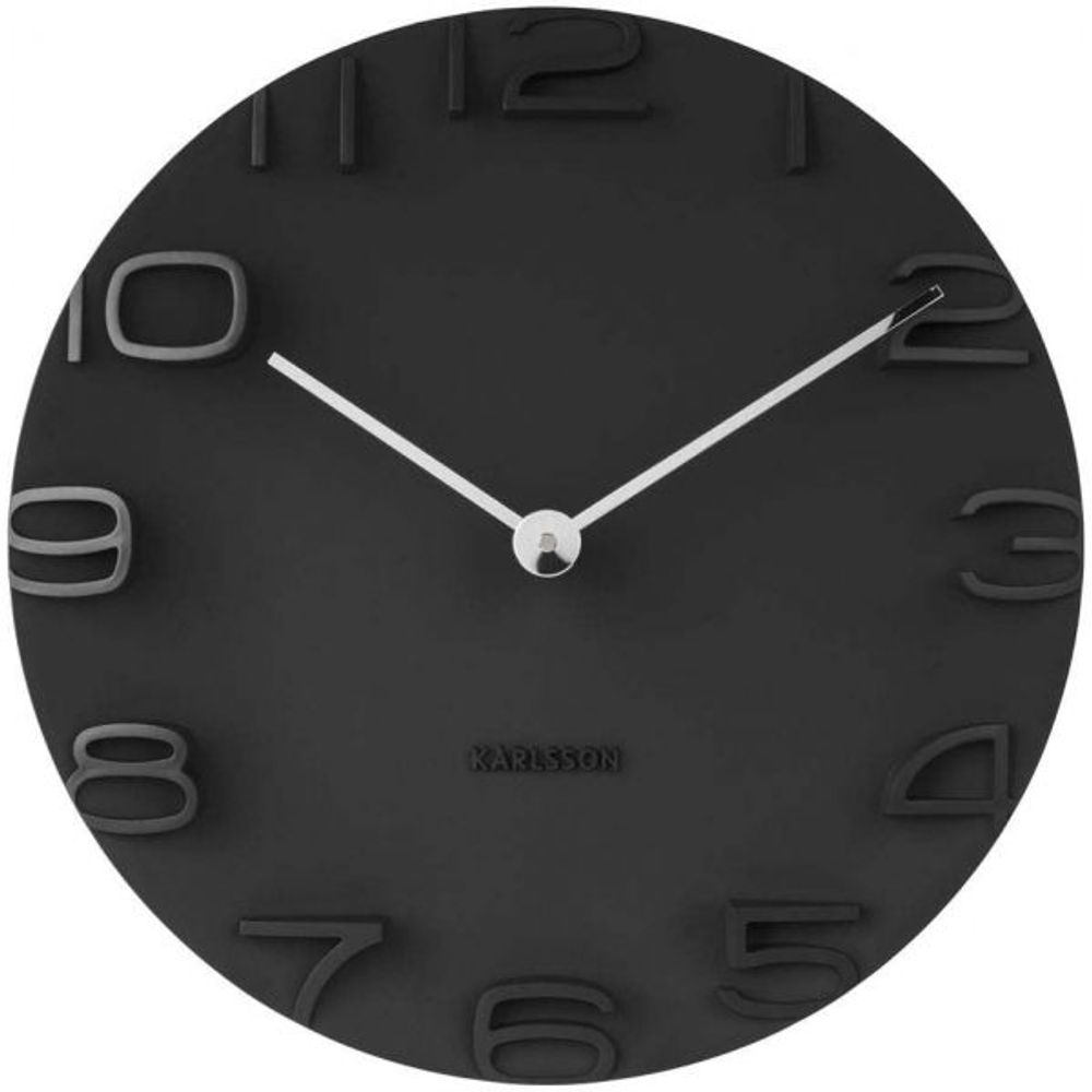 Horloge moderne avec aiguilles chromées on the edge noir