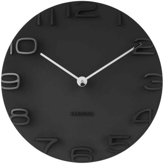 Horloge moderne avec aiguilles chromées on the edge noir