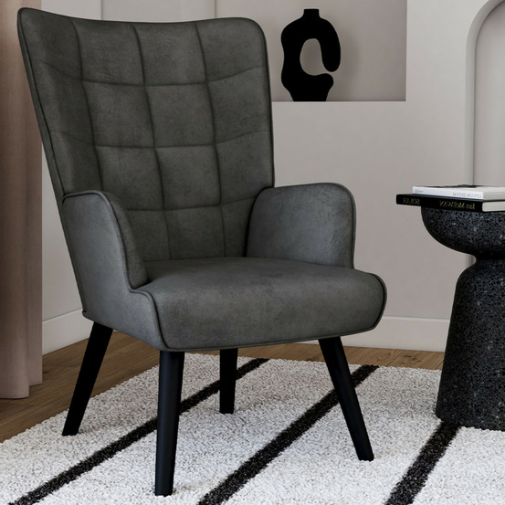 Fauteuil scandinave ania en velours gris