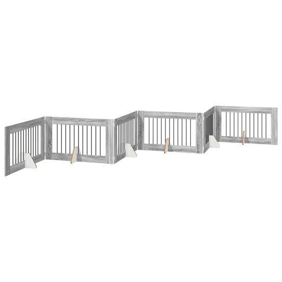 Porte de chien pliable avec supports 6 pc sonoma gris 602 cm
