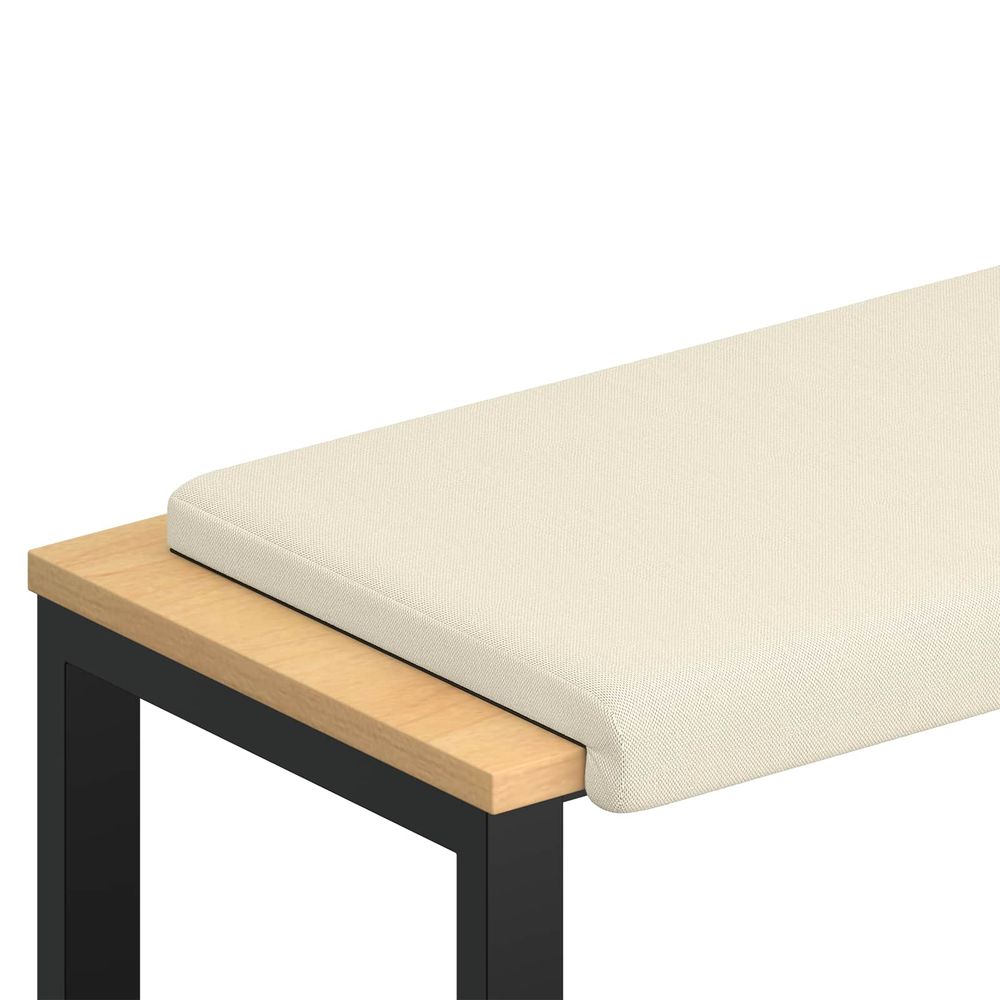 Coussin de banc velours texturé crème profondeur 35 cm