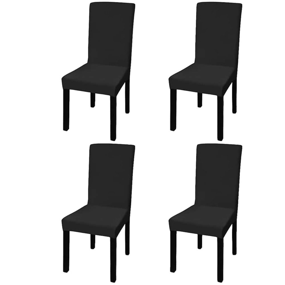 Housse extensible de chaise 4 pièces Noir