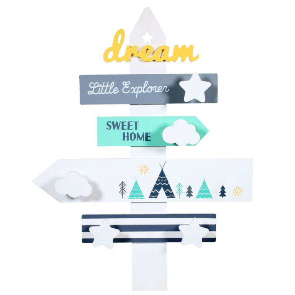 Décoration murale panneau directionnel 50cm blanc