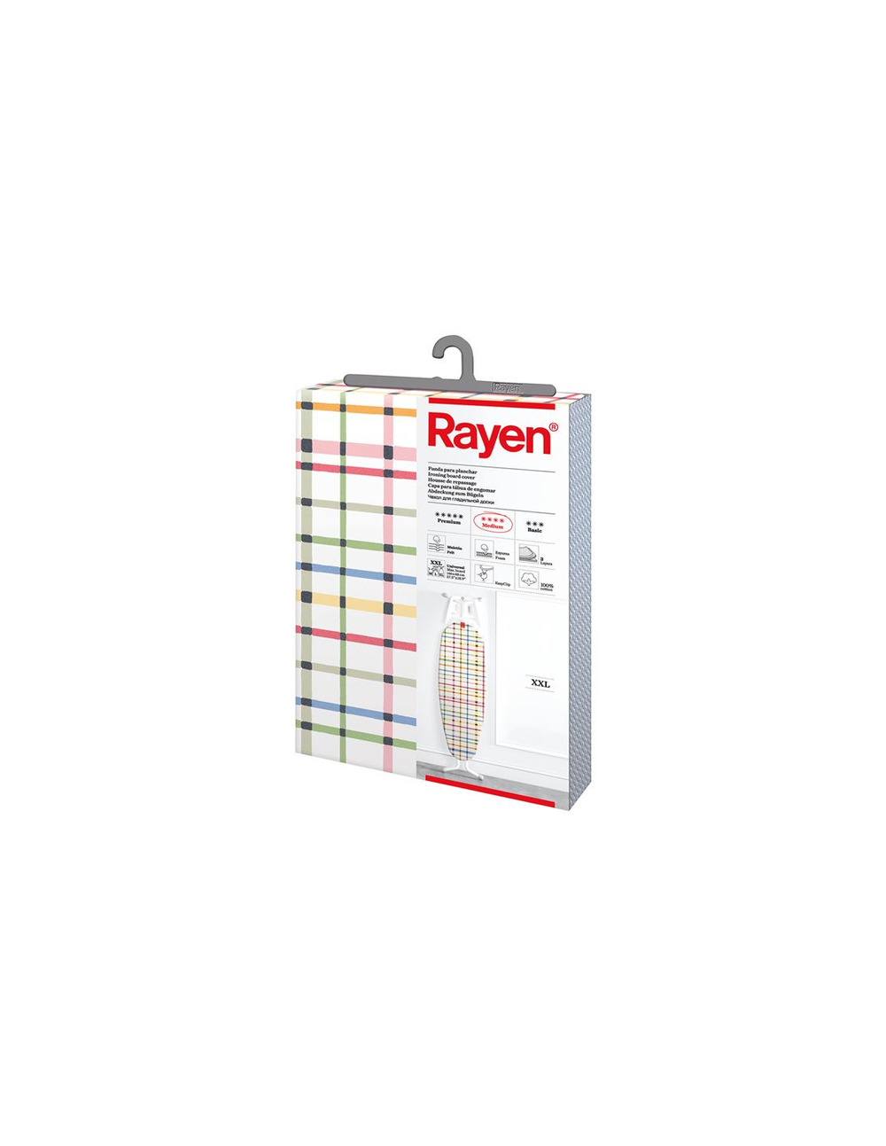 Housse xxl pour table à repasser 150x 55 cm - rayures colorées - rayen