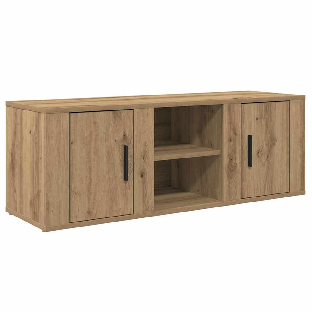 Meuble tv chêne artisanal 100 x 31,5 x 35 cm bois d'ingénierie