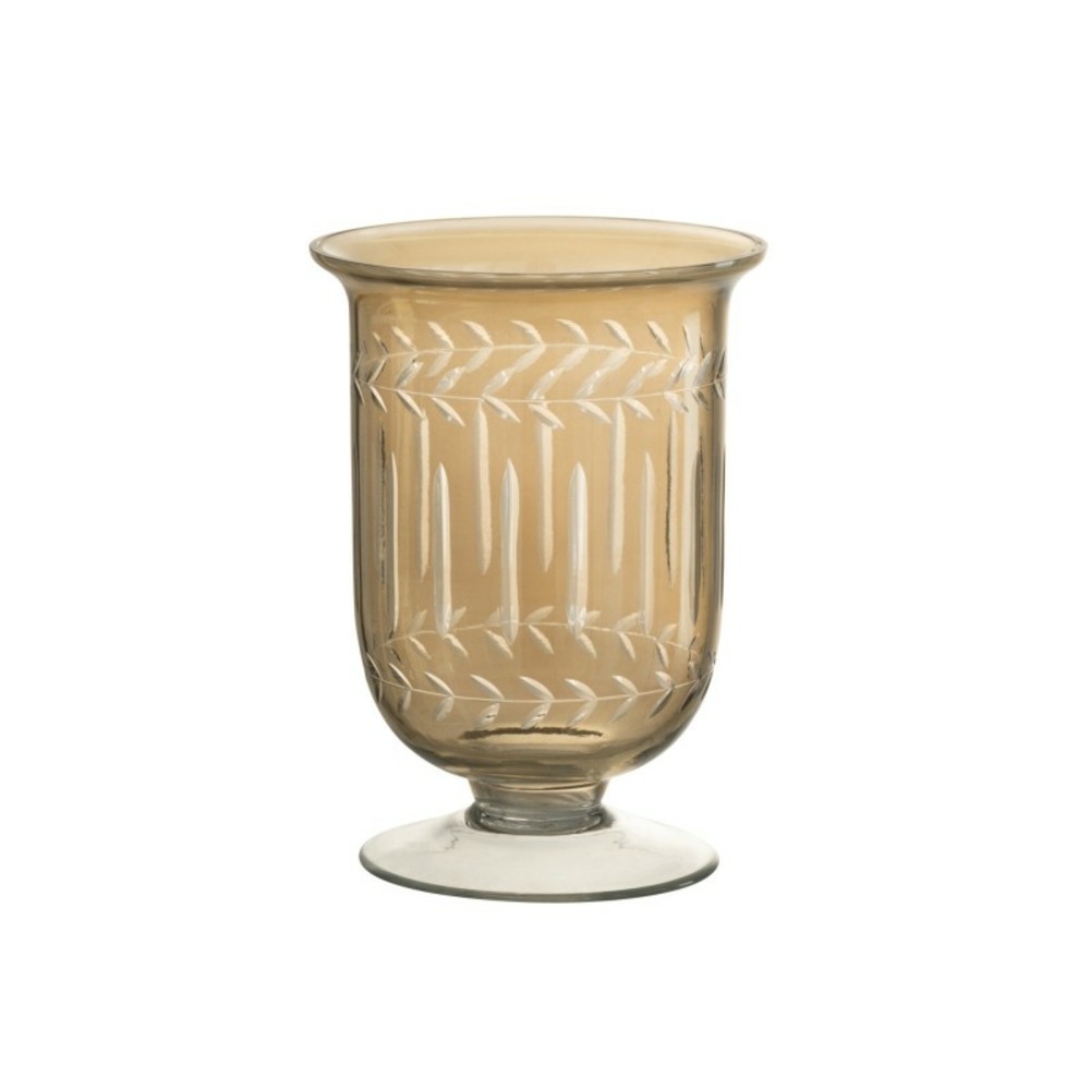 Vase en verre gris 11.5x11.5x16 cm