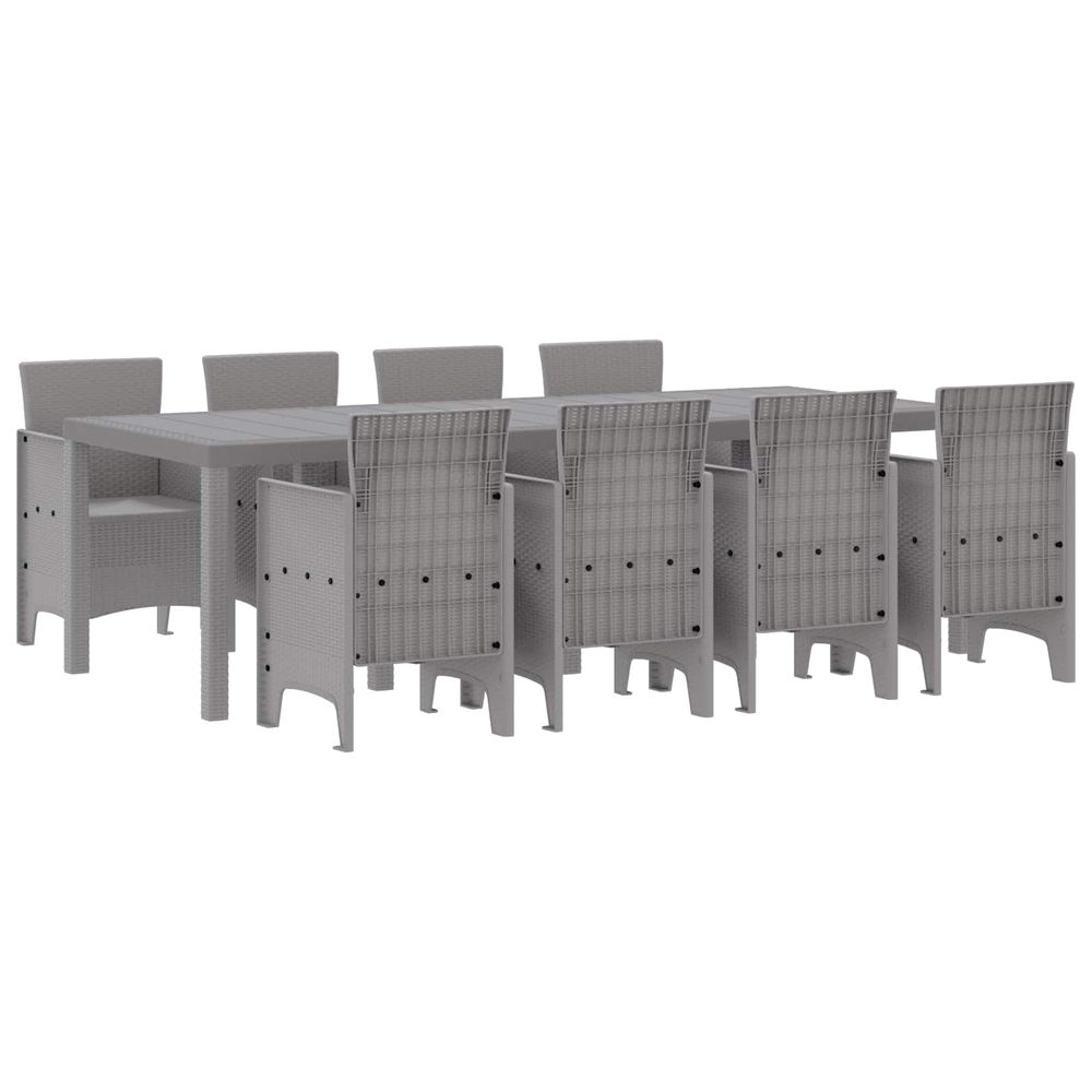 Ensemble de salle à manger pour jardin 9 pc blanc polypropylène