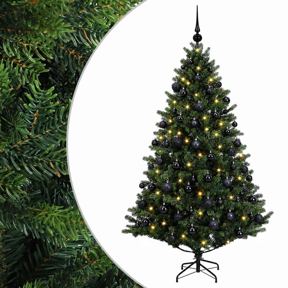 Arbre de noël artificiel avec boule 240 cm 300 led blanc chaud