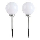 2 boules solaires à piquer moony w20 blanc plastique ∅20cm