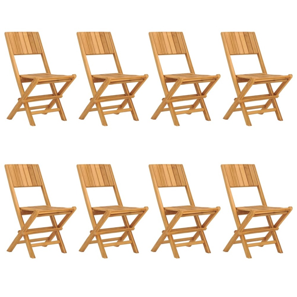 Chaises de jardin pliantes lot de 8 47x61x90cm bois massif teck