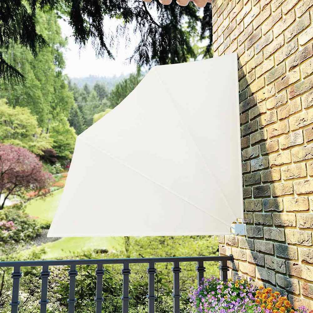 Auvent latéral pliable de balcon crème 140x140 cm