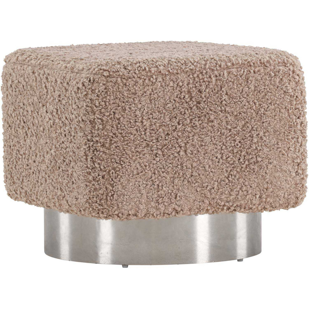 Pouf carré en polyester et acier newton