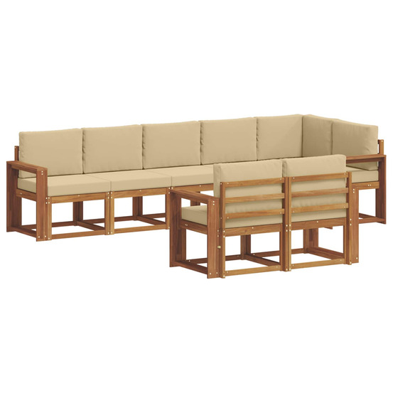 Ensemble de canapés d'extérieur 8 pcs naturel et beige