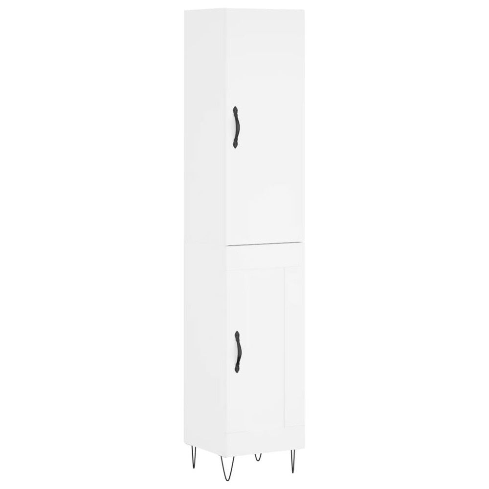 Buffet bahut commode armoire meuble de rangement organisateur cuisine salle de séjour salon haut 34,5 x 34 x 180 cm bois d'in